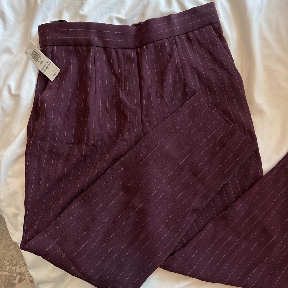 Aritzia / Baboon Conan Pant - Size4/Maroon Pinstripe